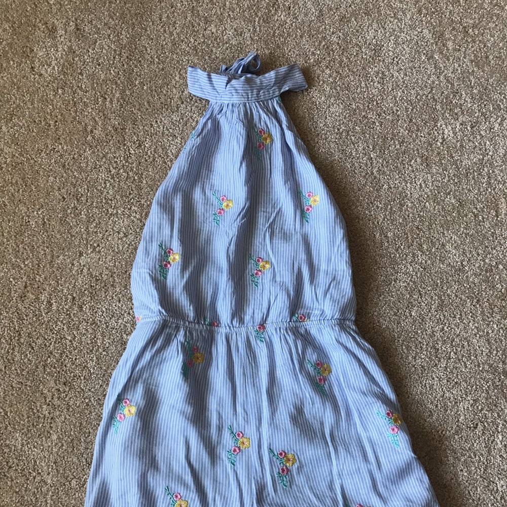 Pastel Halter Top Romper with Flowers